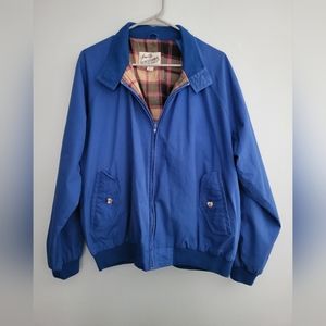 Sears Roebuck Mens Zip Up Blue Coat Vintage Flannel Inside Large
